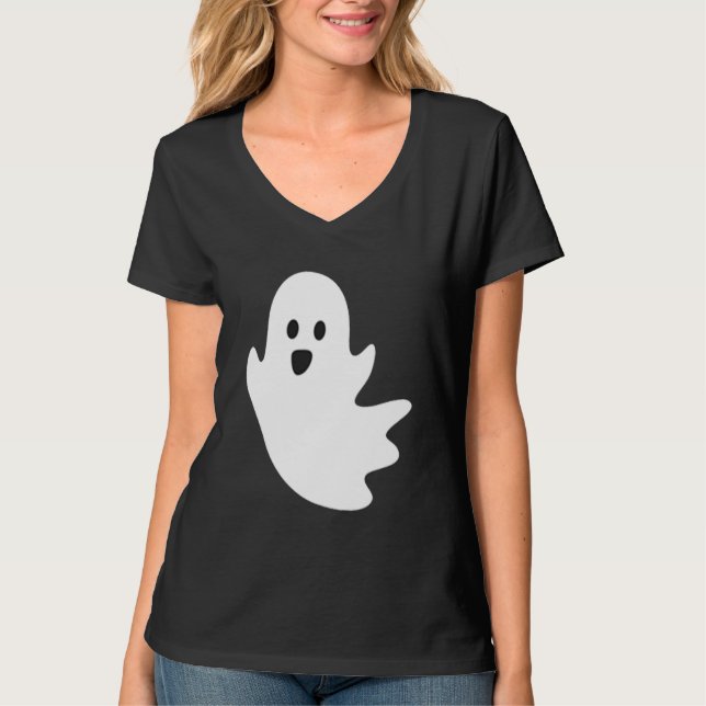 Camiseta Cute Ghost Halloween Pocket Boo (Frente)