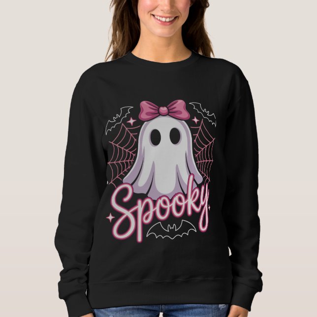 Camiseta Cute Ghost Halloween Women Aesthetic Pastel Kawaii (Frente)