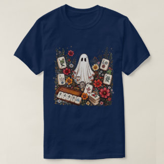 Camiseta Cute Ghost Mahjong Floral Tiles Gráfico