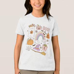 Camiseta Cute Ghost Neon BOO Diversão e Crianças Loucas n