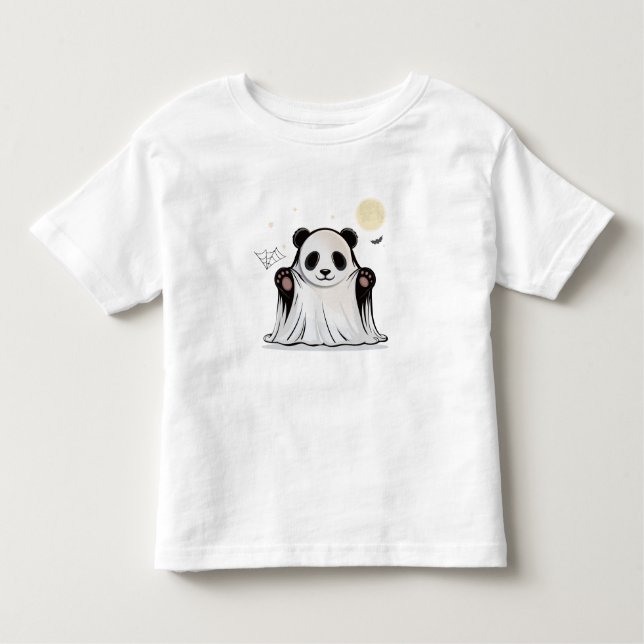 Camiseta Cute Ghost Panda Under the Moon  (Frente)
