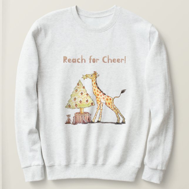 Camiseta  Cute Giraffe Christmas – Hand-Drawn Art (Frente do Design)