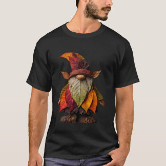 Camiseta Cute Gnome Folhas de Outono Folhagem Cottagecore O