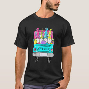 Camiseta Cute Gnomes With Bunny Ears Egg Hunting Truck Happ