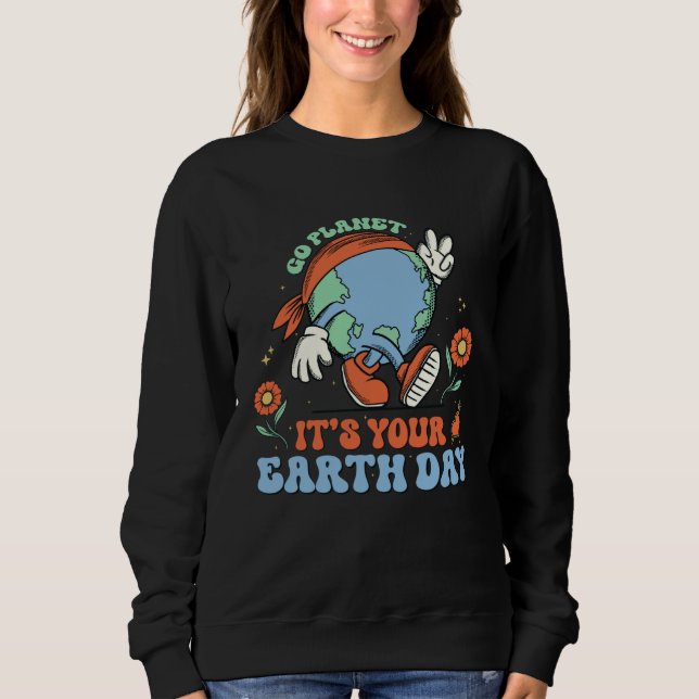 Camiseta Cute Go Planet Its Your Earth Day 2023 Groovy Kids (Frente)