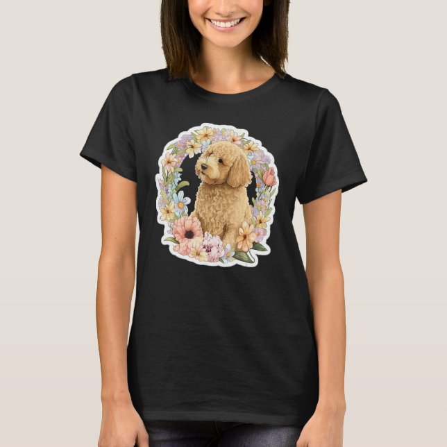 Camiseta Cute Golden Doodle Flower summer Floral Goldendood (Frente)