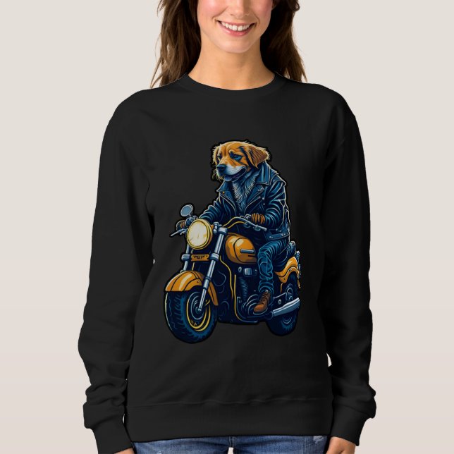 Camiseta Cute golden retriever drives motorcycle at Christm (Frente)