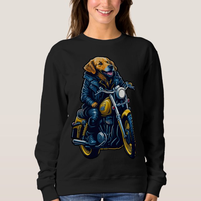 Camiseta Cute golden retriever drives motorcycle at Christm (Frente)