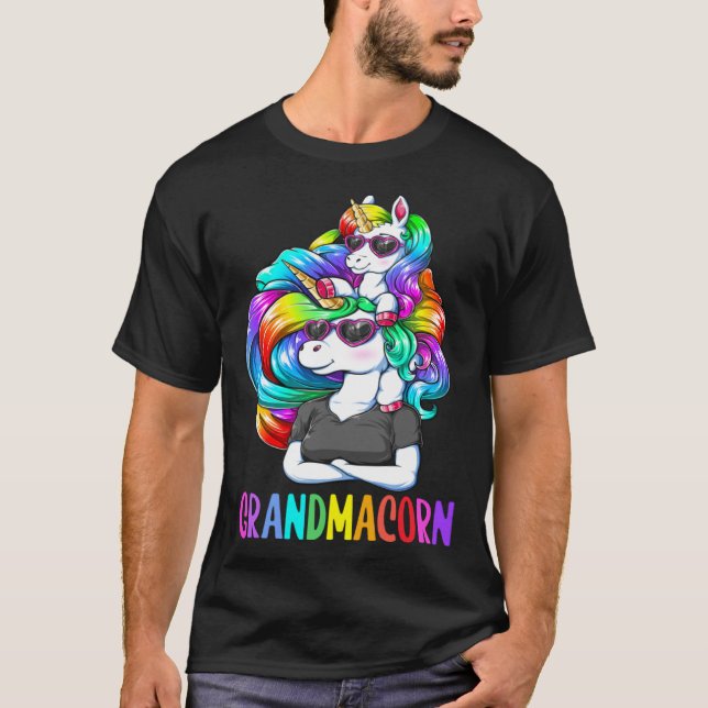 Camiseta Cute Grandmacorn Unicorn Costume Grandma Mom Mothe (Frente)