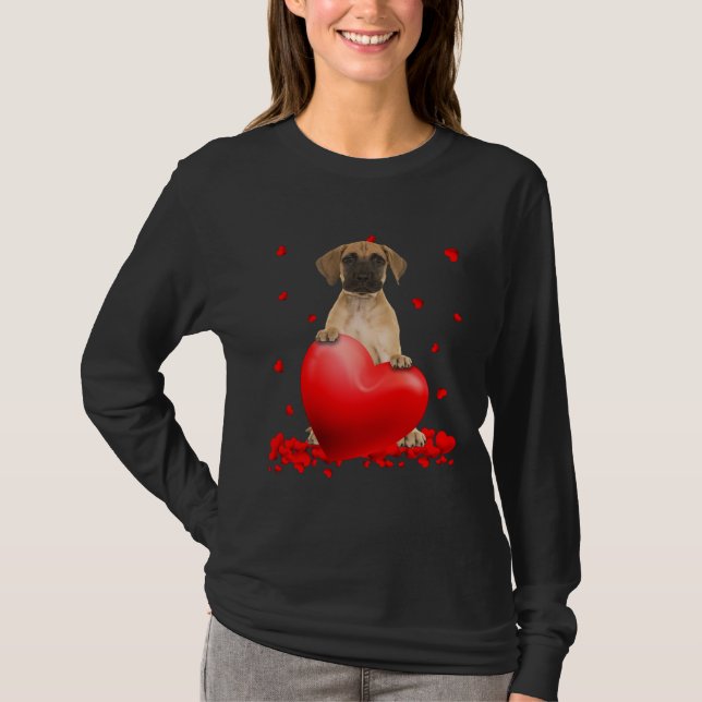 Camiseta Cute Great Dane Valentine Hearts  Dogs Hug Heart L (Frente)