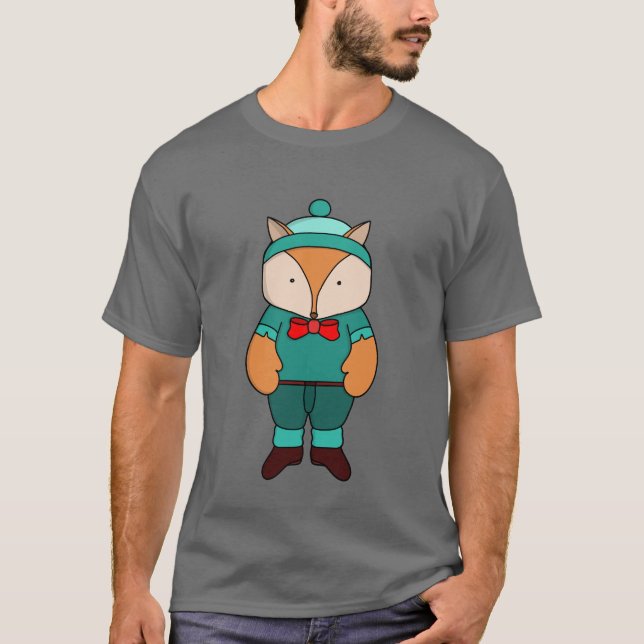 Camiseta Cute green fox (Frente)