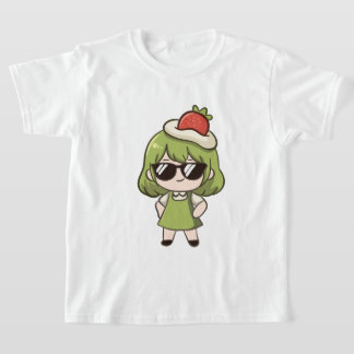 Camiseta Cute Green Hair Anime Chibi Girl Copo Térmico Viag