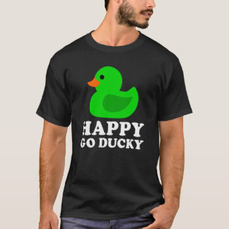 Camiseta Cute Green Rubber Duck Lucky Go Ducky Pun 1