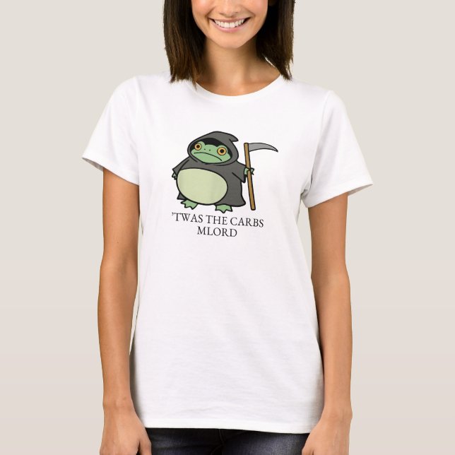Camiseta Cute Grim Reaper Frog – Foram os Carbs M'Lorde (Frente)