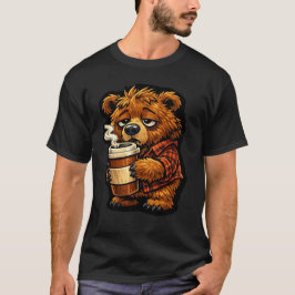 Camiseta Cute Grizzly Bear Coffee Lover Funny Coffee Design