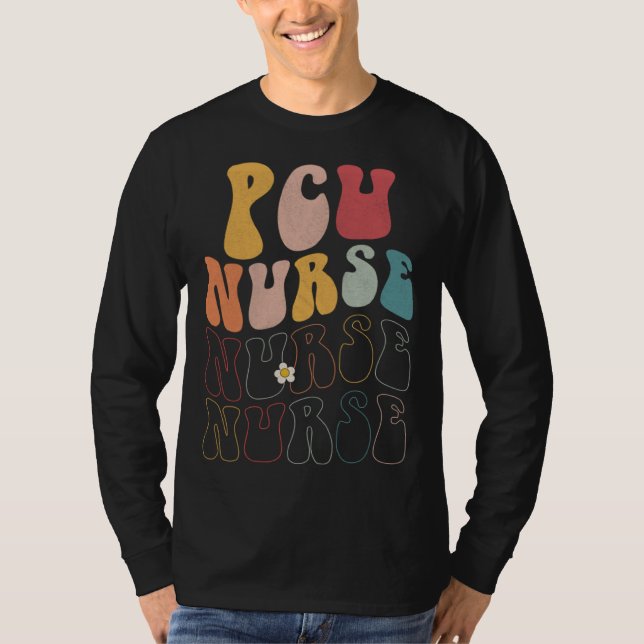 Camiseta Cute Groovy PCU Nurse RN ICU ER Pediatric (Frente)
