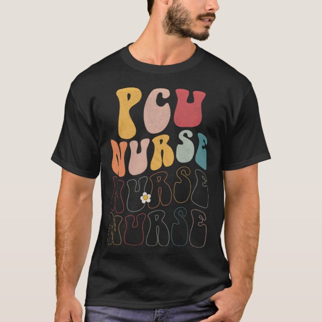 Camiseta Cute Groovy PCU Nurse RN ICU ER Pediatric (Frente)