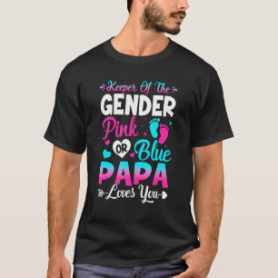 Camiseta Cute Guardião Do Gênero Rosa Ou Azul Papá Te Ama