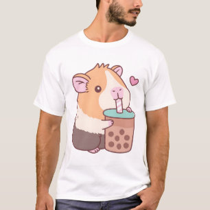 Camiseta Cute Guiné Pig ama Bebendo Chá