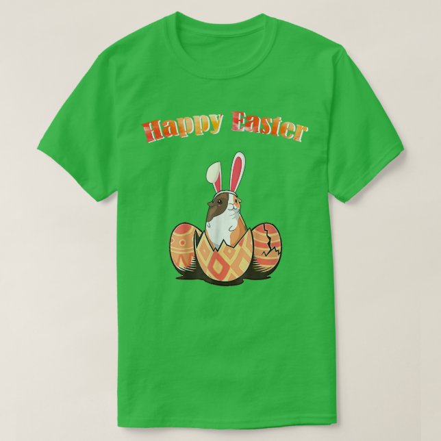 Camiseta Cute Guinea Pig Easter Bunny Eggs Costume Easter D (Frente do Design)