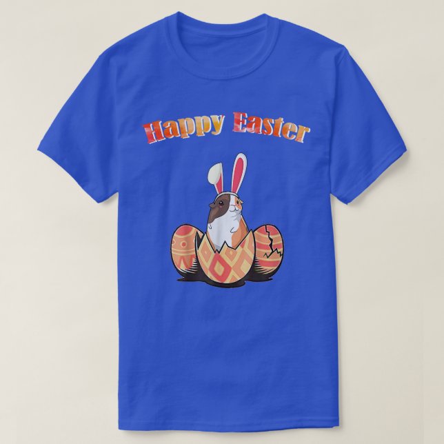 Camiseta Cute Guinea Pig Easter Bunny Eggs Costume Easter D (Frente do Design)