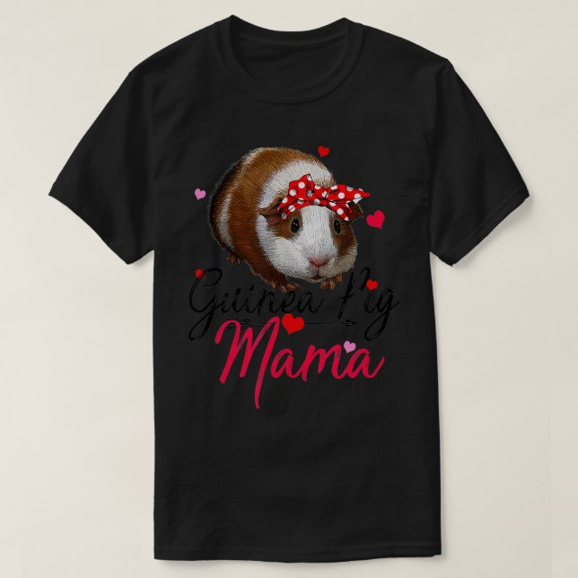 Camiseta Cute Guinea Pig Mama Costume  Women Guinea Pig Lov (Frente do Design)