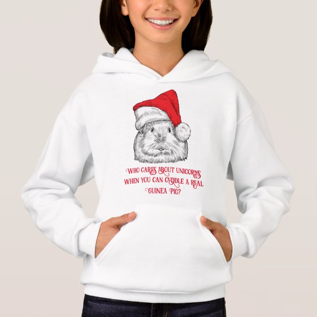 Camiseta Cute Guinea Pig with Christmas hat (Frente)
