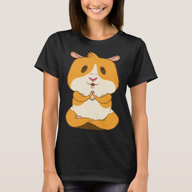 Camiseta Cute Guinea Pig Yoga Animal Pet Love Heart Kawai (Frente)