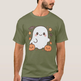 Camiseta Cute Halloween Ghost Clipart, Divertido e Cute Spo