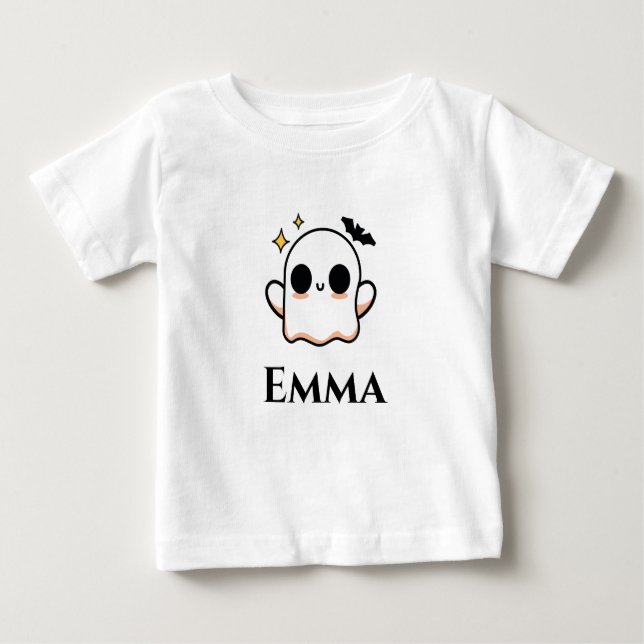 Camiseta Cute Halloween Ghost customizable  (Frente)
