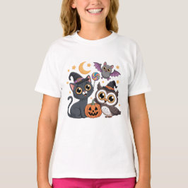 Camiseta Cute Halloween KidsCat Owl Tee