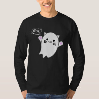 Camiseta Cute Halloween Kitten Cat Flying Ghost Boo Costume