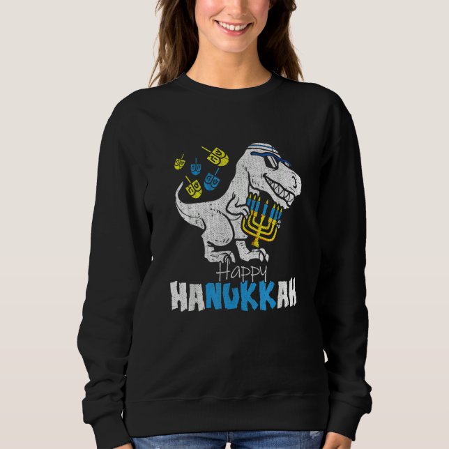 Camiseta Cute Hanukkah Rex Dinosaur Menorasaurus Chanukah B (Frente)