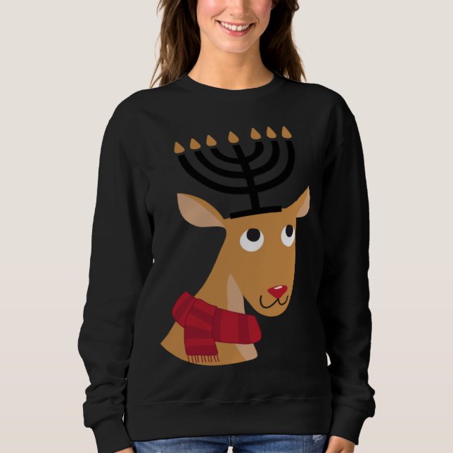 Camiseta Cute Hanukkah  Winter Holidays jewish Animal Deer (Frente)