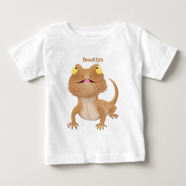 Camiseta Cute happy bearded dragon lizard cartoon (Frente)