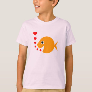 Camiseta Cute Happy Cheerful Smiling Cartoon Goldfish
