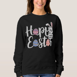 Camiseta Cute Happy Easter Bunny & Colorful Eggs Typography