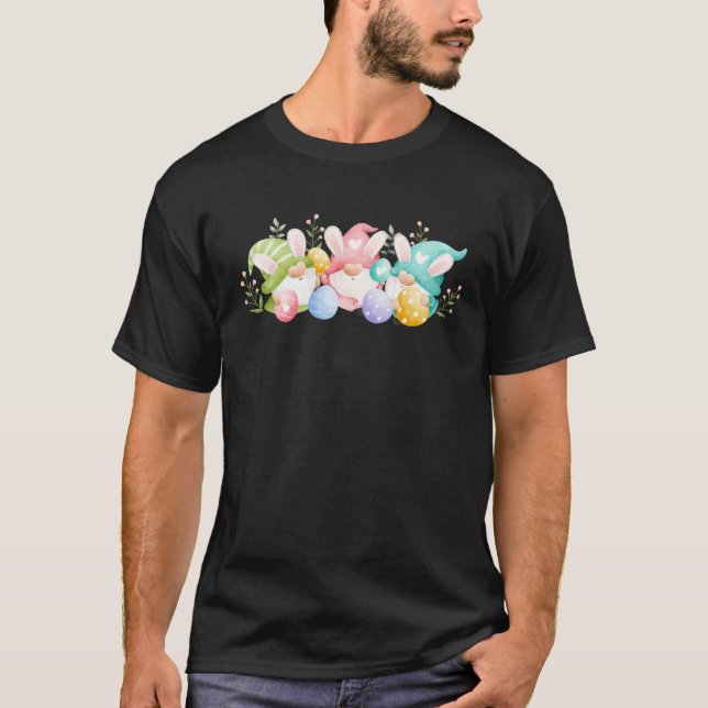Camiseta Cute Happy Easter Easter Gnomes  Easter Squad (Frente)