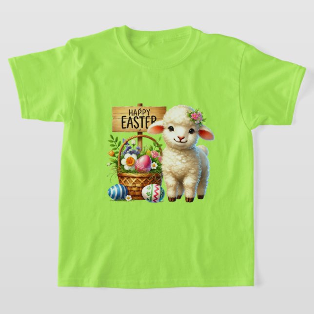 Camiseta Cute Happy Easter lamb (Postura )
