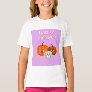 Camiseta Cute Happy Halloween Pumpkin Faces