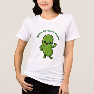 Camiseta Cute Happy Pickle Kawaii Cartoon - Personalizável