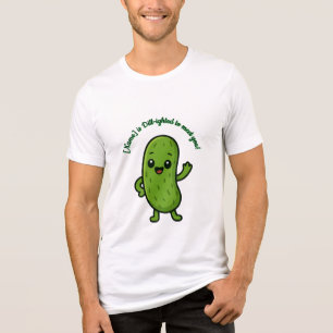 Camiseta Cute Happy Pickle Kawaii Cartoon - Personalizável 