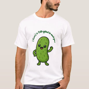 Camiseta Cute Happy Pickle Kawaii Cartoon - Personalizável