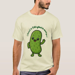 Camiseta Cute Happy Pickle Kawaii Cartoon - Personalizável 