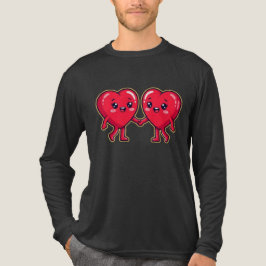 Camiseta Cute Heart Characters Holding Hands