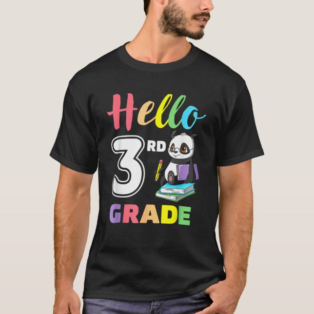 Camiseta Cute Heart Hello 3rd Grade First Day Back To Schoo (Frente)