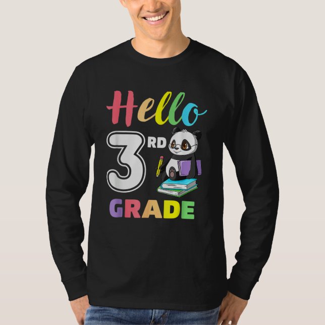 Camiseta Cute Heart Hello 3rd Grade First Day Back To Schoo (Frente)