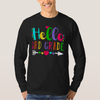 Camiseta Cute Heart Hello 3rd Grade First Day Back To Schoo