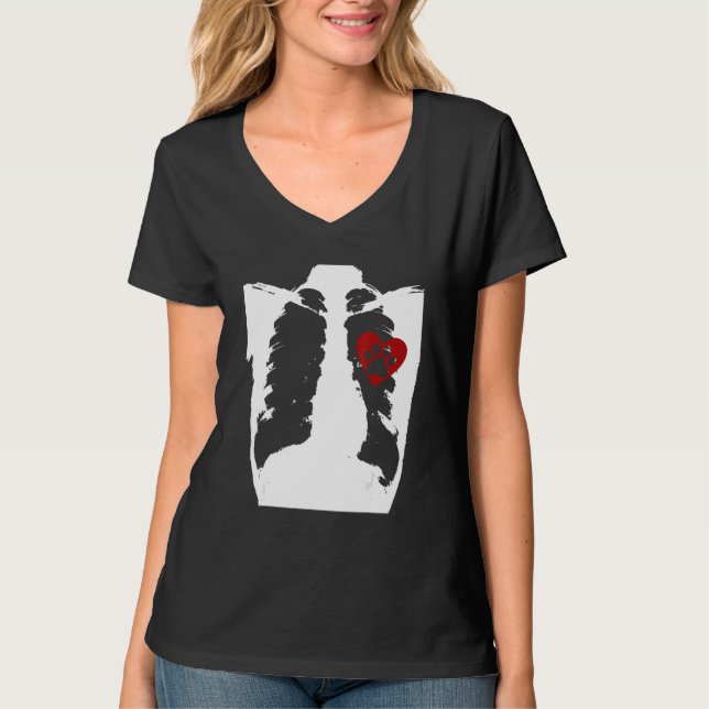 Camiseta Cute Heart Paw Print Design for Cat Lovers  Puppy  (Frente)