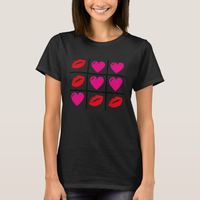Camiseta Cute Hearts & Kisses Valentines Day Romance Valent (Frente)